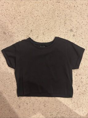 NWOT Offline by Aerie Black Women's Cropped Crewneck Top